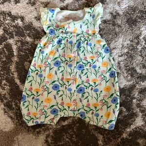 Magnetic Me Cream Floral Bubble Romper with Blue and Yellow Flowers